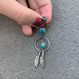 NWOT: BOHO BELLYBUTTON RING DREAMCATCHER SILVER